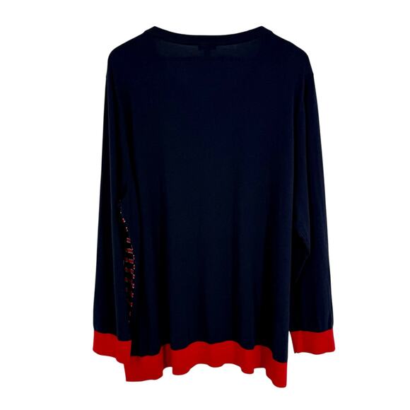 NEW NWT Talbots Plus Size 3X Nautical Knit Sweater Sparkle Crest Shirt Top - Picture 8 of 8